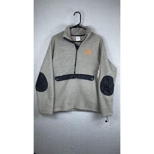 Born Outdoor Fleece Jacket Mens Large Gray Sherpa 1/4 Zip‎ Anorak Pullover Warm